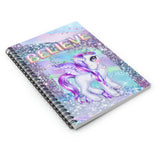 Unicorn Journal/ Pretty Glam Purple Unicorn With Believe Foil Balloons Notebook/ Diary Gift