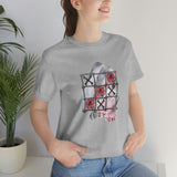 Valentine Shirts/ Gothic Tic Tac Toe Bones And Roses On Marbled Gray Paint Brushstrokes T shirts