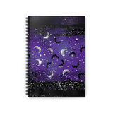 Halloween Journal/ Purple Glam Silver And Black Moons Notebook/ Diary Gift