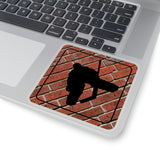 Hockey Stickers/ Caution Sign Brick Wall Goalie Laptop Decal, Planner, Journal Vinyl Stickers