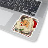 Christmas Stickers/ Old Fashion Santa Claus Laptop Decal, Planner, Journal Vinyl Stickers