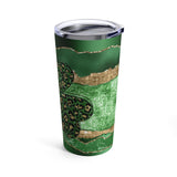 St. Patrick's Day Stainless Steel 20oz Tumbler/  Leopard Glam Shamrock Travel Mug Gift