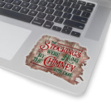 Christmas Stickers/ Old Fashion Stockings Were Hung Laptop Decal, Planner, Journal Vinyl Stickers