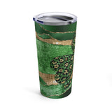St. Patrick's Day Stainless Steel 20oz Tumbler/  Leopard Glam Shamrock Travel Mug Gift