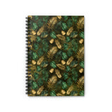 Tropical Journal/ Fern And Monstera Leaves Pattern Gold And Jungle Green Notebook/ Diary Gift