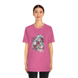 Valentine Shirts/ Gothic Tic Tac Toe Bones And Roses On Marbled Gray Paint Brushstrokes T shirts