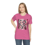 Valentine Shirts/ Silver Gray Heart With Burgundy And Pink Brushtroke Background T shirts