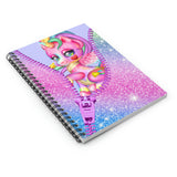 Unicorn Journal/ Rainbow Glam Purple, Pink, Blue Zipper Unicorn Notebook/ Diary Gift