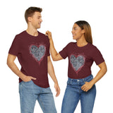 Valentine Shirts/ Gothic Grunge Gray Parchment Heart Skeleton Keys With Rose Pink Ivy Frame T shirts