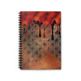 Halloween Journal/ Black Cat Grunge With Orange And Black Drips Notebook/ Diary Gift