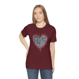 Valentine Shirts/ Gothic Grunge Gray Parchment Heart Skeleton Keys With Rose Pink Ivy Frame T shirts