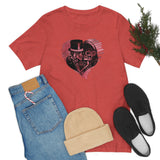 Valentine Shirts/ Gothic Grunge Kissing Sugar Skull Couple With Rose Pink Heart T shirts