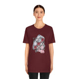 Valentine Shirts/ Gothic Tic Tac Toe Bones And Roses On Marbled Gray Paint Brushstrokes T shirts