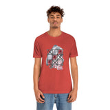 Valentine Shirts/ Gothic Tic Tac Toe Bones And Roses On Marbled Gray Paint Brushstrokes T shirts