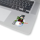 Christmas Stickers/ Snowman With Lantern Laptop Decal, Planner, Journal Vinyl Stickers