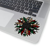 Christmas Stickers/ Rustic Holiday Plaid Sunflower Laptop Decal, Planner, Journal Vinyl Stickers
