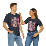 Valentine Shirts/ Silver Gray Heart With Burgundy And Pink Brushtroke Background T shirts