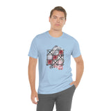 Valentine Shirts/ Gothic Tic Tac Toe Bones And Roses On Marbled Gray Paint Brushstrokes T shirts