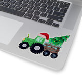 Christmas Stickers/ Farmhouse Tractor And Tree Laptop Decal, Planner, Journal Vinyl Stickers