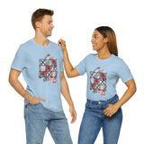 Valentine Shirts/ Gothic Tic Tac Toe Bones And Roses On Marbled Gray Paint Brushstrokes T shirts