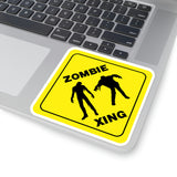 Halloween Stickers/ Caution Sign Zombie Crossing Laptop Decal, Planner, Journal Vinyl Stickers
