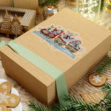 Christmas Stickers/ Snowpeople Rustic Wood Train Laptop Decal, Planner, Journal Vinyl Stickers