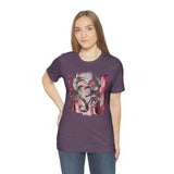 Valentine Shirts/ Silver Gray Heart With Burgundy And Pink Brushtroke Background T shirts