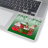 Christmas Stickers/ Holiday Coffee Whipped Cream Glam Laptop Decal, Planner, Journal Vinyl Stickers