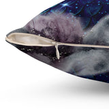 Halloween Throw Pillow/ Glam Ink Gothic Blue Medieval Dragon With Mountain Fog Decor