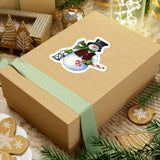 Christmas Stickers/ Snowman With Lantern Laptop Decal, Planner, Journal Vinyl Stickers
