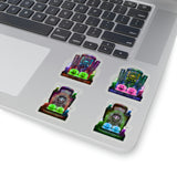 Halloween Stickers/ Neon Cemetery Headstones And Pumpkins Collection Laptop Decal, Planner, Journal Vinyl Sticker Pack