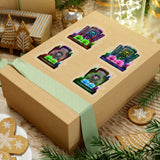 Halloween Stickers/ Neon Cemetery Headstones And Pumpkins Collection Laptop Decal, Planner, Journal Vinyl Sticker Pack