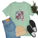 Valentine Shirts/ Gothic Tic Tac Toe Bones And Roses On Marbled Gray Paint Brushstrokes T shirts