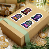 Halloween Stickers/ Neon Cemetery Headstones And Candles Collection Laptop Decal, Planner, Journal Vinyl Sticker Pack