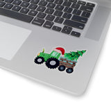 Christmas Stickers/ Farmhouse Tractor And Tree Laptop Decal, Planner, Journal Vinyl Stickers
