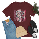 Valentine Shirts/ Silver Gray Heart With Burgundy And Pink Brushtroke Background T shirts