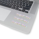 Thank You Stickers/ Iridescent Rainbow Party Foil Balloons Gift Favor Vinyl Label Stickers