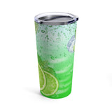 Lime Stainless Steel 20oz Tumbler/ Iced Summer Lime Slices Fruit Drink Travel Mug Gift