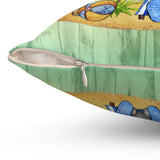 Summer Gnome Throw Pillow/ Watermelon Foil Balloons And Beach Gnome With Palm Trees Summer Décor