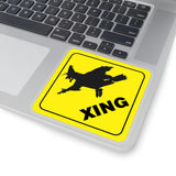 Halloween Stickers/ Caution Sign Funny Witch Crossing Laptop Decal, Planner, Journal Vinyl Stickers