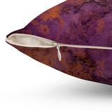 Halloween Throw Pillow/ Raven On Distressed Grunge Purple And Orange Decor