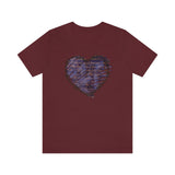 Valentine Shirts/ Distressed Purple Gothic Ephemera Journal Heart With Barbed Wire Frame T shirts