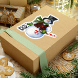 Christmas Stickers/ Snowman With Lantern Laptop Decal, Planner, Journal Vinyl Stickers