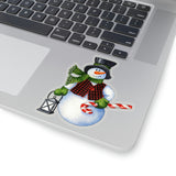 Christmas Stickers/ Snowman With Lantern Laptop Decal, Planner, Journal Vinyl Stickers