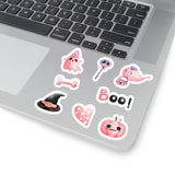 Halloween Stickers/ Pink Ghosts Trick Or Treat Collection B Laptop Decal, Planner, Journal Vinyl Sticker Pack