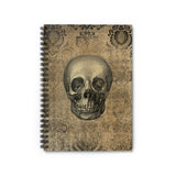 Halloween Journal/ Gothic Grunge Skull On Damask Parchment Notebook/ Diary Gift