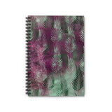 Tropical Journal/ Black, Purple, Blue And Emerald Green Palm Fronds Notebook/ Diary Gift