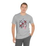 Valentine Shirts/ Gothic Tic Tac Toe Bones And Roses On Marbled Gray Paint Brushstrokes T shirts