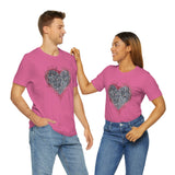 Valentine Shirts/ Gothic Grunge Gray Parchment Heart Skeleton Keys With Rose Pink Ivy Frame T shirts