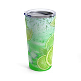 Lime Stainless Steel 20oz Tumbler/ Iced Summer Lime Slices Fruit Drink Travel Mug Gift